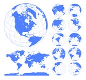 Globes Showing Earth With All Continents. Digital World Globe Vector. Dotted World Map Vector. Stock Images Globes Showing Earth With All Continents. Digital World Globe Vector. Dotted World Map Vector. Stock Images