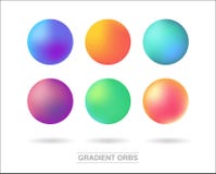 Globi di pendenza messi isolati su fondo bianco illustrazione vettoriale Globi di pendenza messi isolati su fondo bianco illustrazione vettoriale