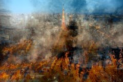 City fire, disaster, terrorist attack 