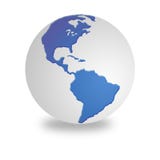 Globo bianco e blu del mondo Immagine Stock Libera da Diritti Globo bianco e blu del mondo Immagine Stock Libera da Diritti