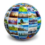 Globo com fotos do curso Imagem de Stock Royalty Free Globo com fotos do curso Imagem de Stock Royalty Free