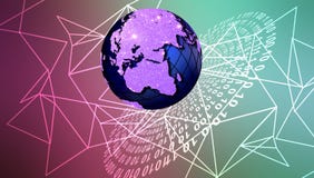 Globo da tecnologia de rede do mundo Uma comunica??o da tecnologia ilustração royalty free Globo da tecnologia de rede do mundo Uma comunica??o da tecnologia ilustração royalty free