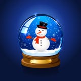 Globo de la nieve de la Navidad con el muñeco de nieve libre illustration Globo de la nieve de la Navidad con el muñeco de nieve libre illustration
