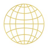 Globo del blocco per grafici del collegare - oro illustrazione di stock Globo del blocco per grafici del collegare - oro illustrazione di stock