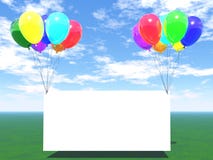 Globos del arco iris con el espacio en blanco vacío stock de ilustración Globos del arco iris con el espacio en blanco vacío stock de ilustración