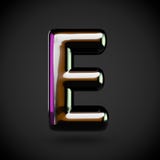 Glossy black letter E uppercase with colored reflections stock illustration Glossy black letter E uppercase with colored reflections stock illustration