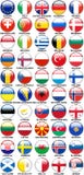 Glossy Buttons European Countries Flags