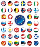 Glossy button flags - European
