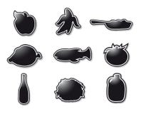 Glossy Food silhouette collection. Cartoon vector illustration of a glossy Food silhouette collection stock illustration Glossy Food silhouette collection. Cartoon vector illustration of a glossy Food silhouette collection stock illustration