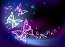 Glowing Background With Transparent Butterfly Royalty Free Stock Photos