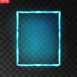 Glowing frames on transparent background. Square glow borders. Sparkling geometric light banner. Luminous triangle light shape. royalty free illustration Glowing frames on transparent background. Square glow borders. Sparkling geometric light banner. Luminous triangle light shape. royalty free illustration
