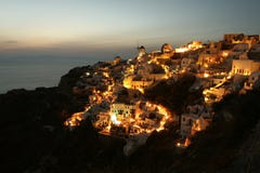 Glowing Greek Village Stock Photography Glowing Greek Village Stock Photography