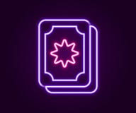glowing-neon-line-tarot-cards-icon-isola