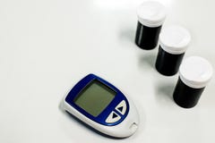 The glucometer, test strips, royalty free stock photography The glucometer, test strips, royalty free stock photography