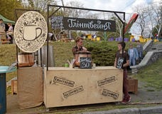 Gluhwein (Mulled wine) for sale on a street stall in the park, K royalty free stock photo Gluhwein (Mulled wine) for sale on a street stall in the park, K royalty free stock photo