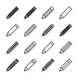 Glyph dos ícones do lápis do vetor e estilo do esboço ilustração stock Glyph dos ícones do lápis do vetor e estilo do esboço ilustração stock