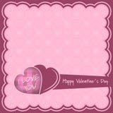 Glückliche Valentinsgruß-Tagesrosaillustration mit Herzen Lizenzfreies Stockbild Glückliche Valentinsgruß-Tagesrosaillustration mit Herzen Lizenzfreies Stockbild