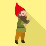 Glückliche zwergartige Ikone, flache Art lizenzfreie abbildung Glückliche zwergartige Ikone, flache Art lizenzfreie abbildung