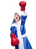 Glücklicher schreiender kleiner Boxer auf weißem Hintergrund Stockfoto Glücklicher schreiender kleiner Boxer auf weißem Hintergrund Stockfoto