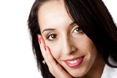 Glückliches Gesicht einer schönen Geschäftsfrau Stockbilder Glückliches Gesicht einer schönen Geschäftsfrau Stockbilder