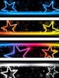 Glühendes Neon Stars Fahnen-Hintergrund lizenzfreie abbildung Glühendes Neon Stars Fahnen-Hintergrund lizenzfreie abbildung