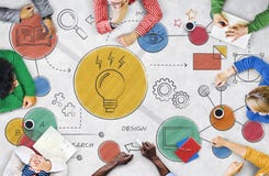 Glühlampe-Ideen-kreatives Diagramm-Konzept stockbild Glühlampe-Ideen-kreatives Diagramm-Konzept stockbild