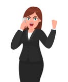 Gniewny rozkrzyczany Technologii, telefonu i istoty ludzkiej emocja, royalty ilustracja Gniewny rozkrzyczany Technologii, telefonu i istoty ludzkiej emocja, royalty ilustracja