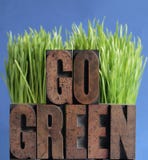 Go green grass on blue