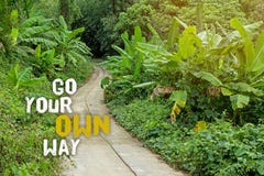Go your own way. Choose your own path in life, and take the long way home, the road less traveled. Explore and experience nature Stock Photos Go your own way. Choose your own path in life, and take the long way home, the road less traveled. Explore and experience nature Stock Photos