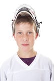 Goaler d'hockey de jeune adolescent photo stock Goaler d'hockey de jeune adolescent photo stock