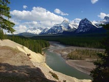Goats and Glaciers Viewpoint overlooking Athabasca River Valley near Mount Fryatt, Jasper National Park, Alberta stock photo Goats and Glaciers Viewpoint overlooking Athabasca River Valley near Mount Fryatt, Jasper National Park, Alberta stock photo