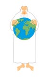 God sees Earth in his hands. Creator keeps the universe. Old gr royalty free illustration God sees Earth in his hands. Creator keeps the universe. Old gr royalty free illustration