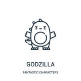 godzilla icon vector from fantastic characters collection. Thin line godzilla outline icon vector illustration vector illustration godzilla icon vector from fantastic characters collection. Thin line godzilla outline icon vector illustration vector illustration