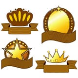 Gold And Brown Badges Stock Image