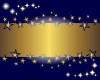 Gold Banner And Stars. Stock Photography