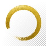 Gold circle glitter texture paint brush on vector transparent background stock illustration Gold circle glitter texture paint brush on vector transparent background stock illustration