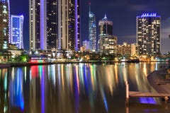 Gold Coast la nuit photos stock Gold Coast la nuit photos stock