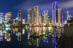 Gold coast at night Royalty Free Stock Photo Gold coast at night Royalty Free Stock Photo
