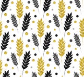 Gold floral background. Vector glitter seamless pattern with lea Royalty Free Stock Images Gold floral background. Vector glitter seamless pattern with lea Royalty Free Stock Images
