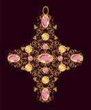 Gold Floral cross stock illustration Gold Floral cross stock illustration