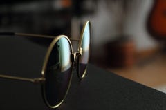 Gold Frame Black Lens Eyeglasses Royalty Free Stock Images Gold Frame Black Lens Eyeglasses Royalty Free Stock Images
