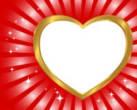 Gold Frame In The Shape Of Heart. Stock Image