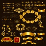 Gold-framed Luxury Calligraphic Design Elements And Page Decora Royalty Free Stock Photo Gold-framed Luxury Calligraphic Design Elements And Page Decora Royalty Free Stock Photo