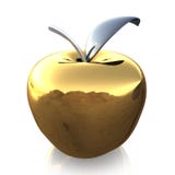 Gold Glass Apple Stock Image