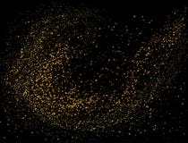 Gold glitter texture on a black background. golden star dust. Golden abstract texture on a black background.