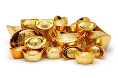 Gold Ingot Ornaments Royalty Free Stock Image