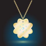 Gold pendant jewelry on dark background with backlight vector illustration Gold pendant jewelry on dark background with backlight vector illustration