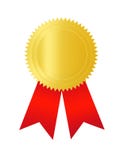 Gold seal with red ribbon