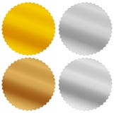 Gold, silver, bronze and platinum seals, awards, starbursts Stock Image Gold, silver, bronze and platinum seals, awards, starbursts Stock Image