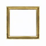 Gold square frame for painting or picture on white background. Isolated. Add your text. royalty free stock photography Gold square frame for painting or picture on white background. Isolated. Add your text. royalty free stock photography